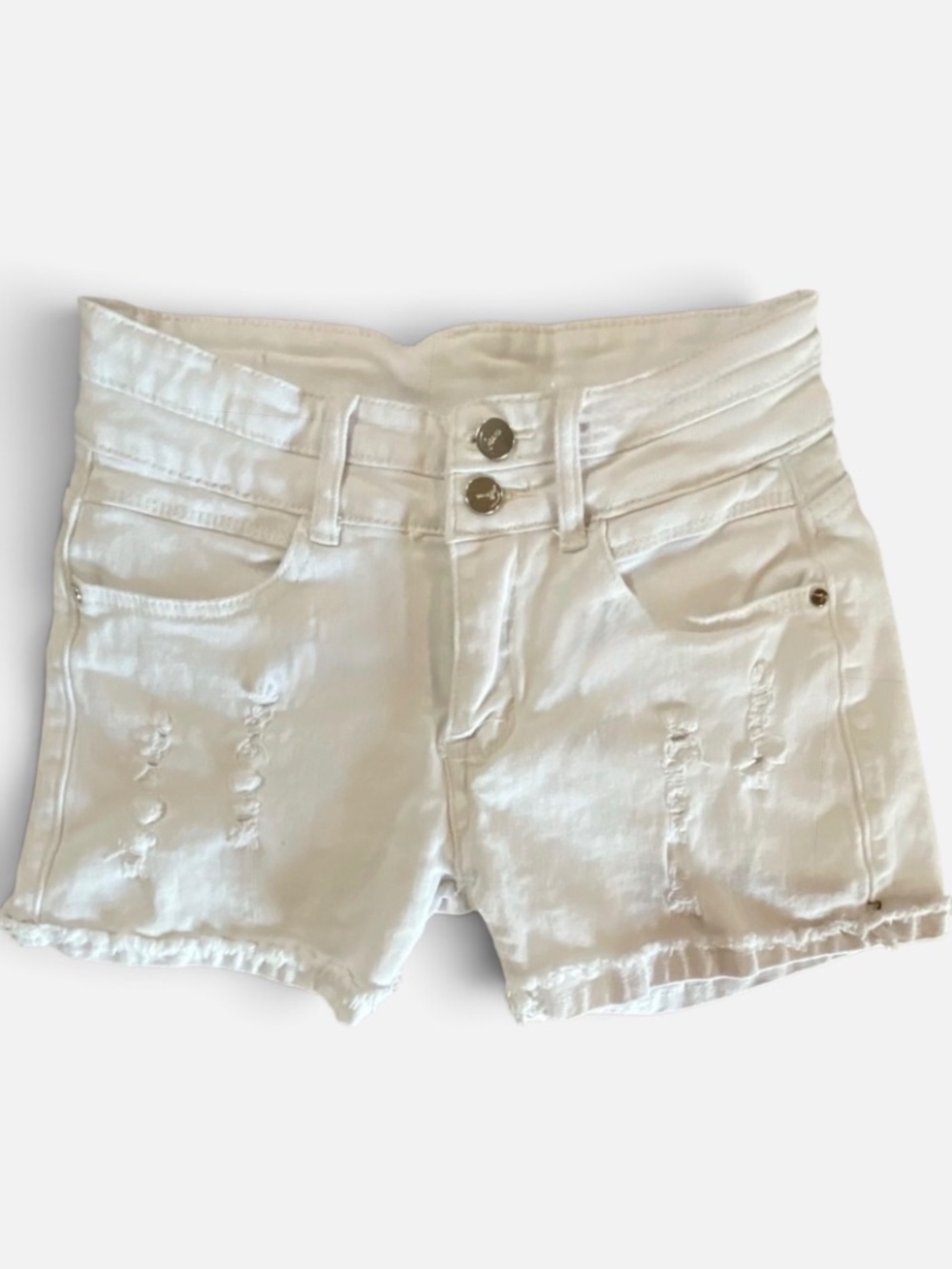White Distressed Jean Shorts   Sz 4